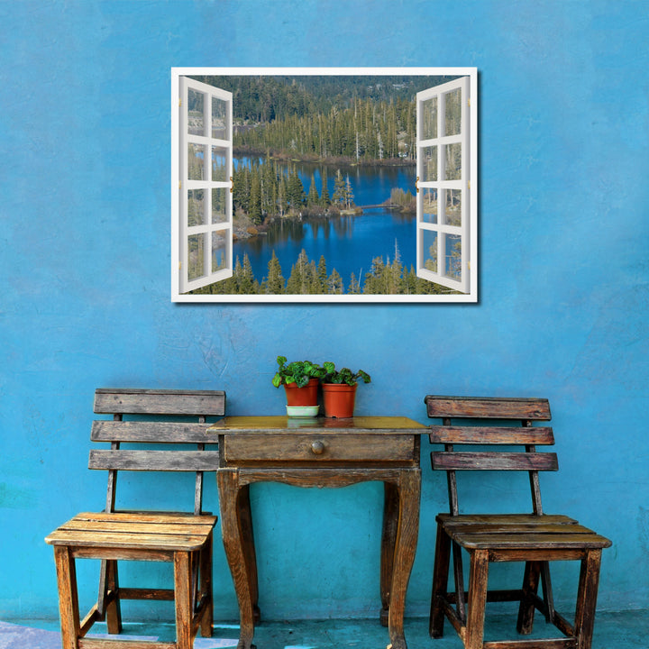 Twin Lakes Mammoth Picture 3D French Window Canvas Print  Wall Frame Image 2
