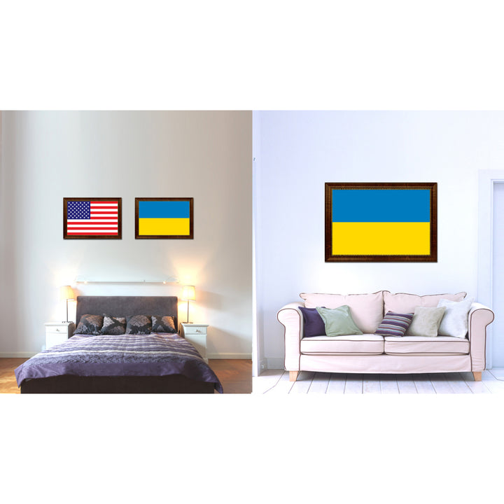 Ukraine Country Flag Canvas Print with Picture Frame  Gifts Wall Image 2