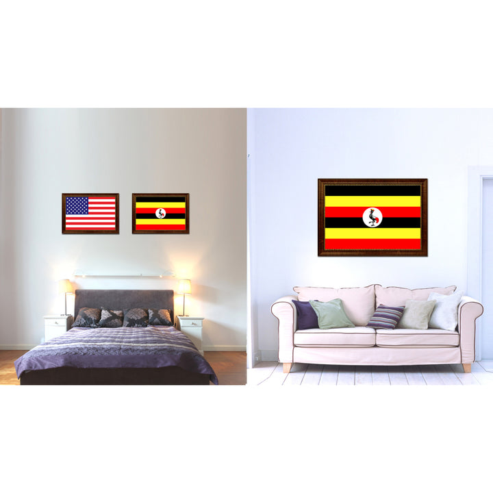 Uganda Country Flag Canvas Print with Picture Frame  Gifts Wall Image 2