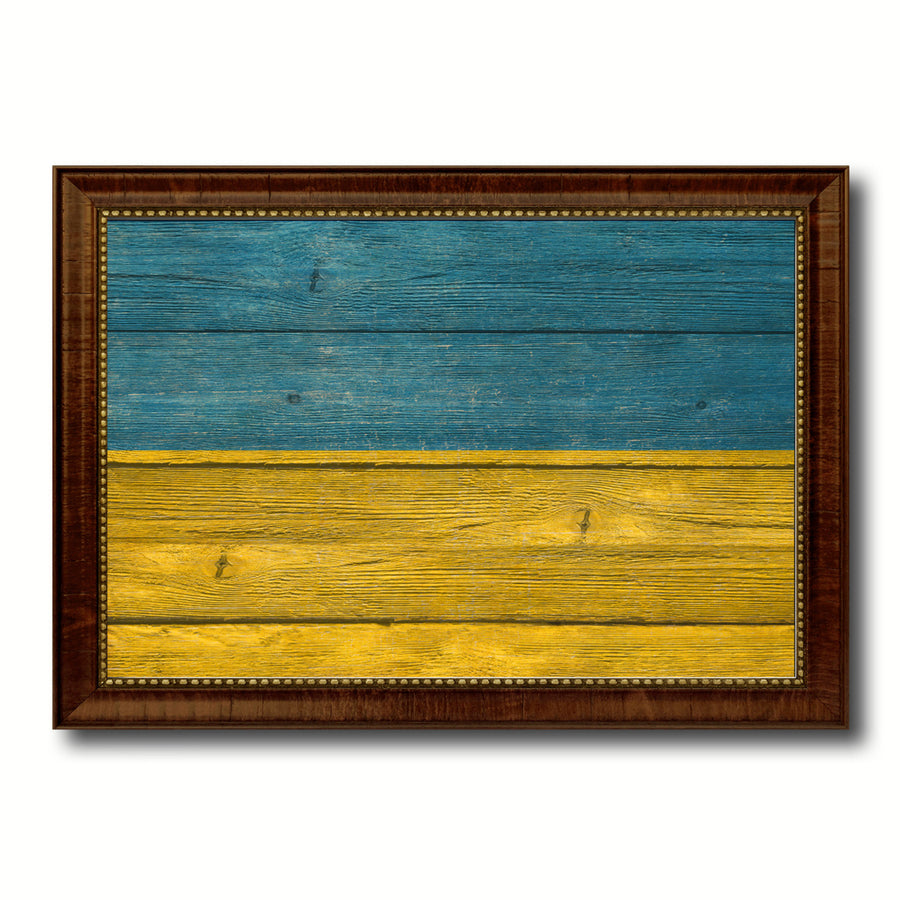 Ukraine Country Flag Texture Canvas Print with Custom Frame  Gift Ideas Wall Decoration Image 1