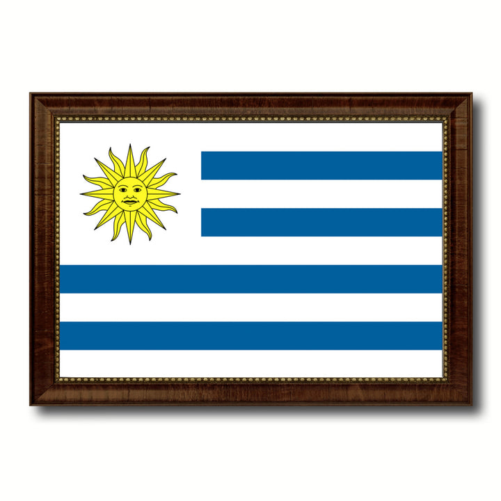 Uruguay Country Flag Canvas Print with Picture Frame  Gifts Wall Image 1