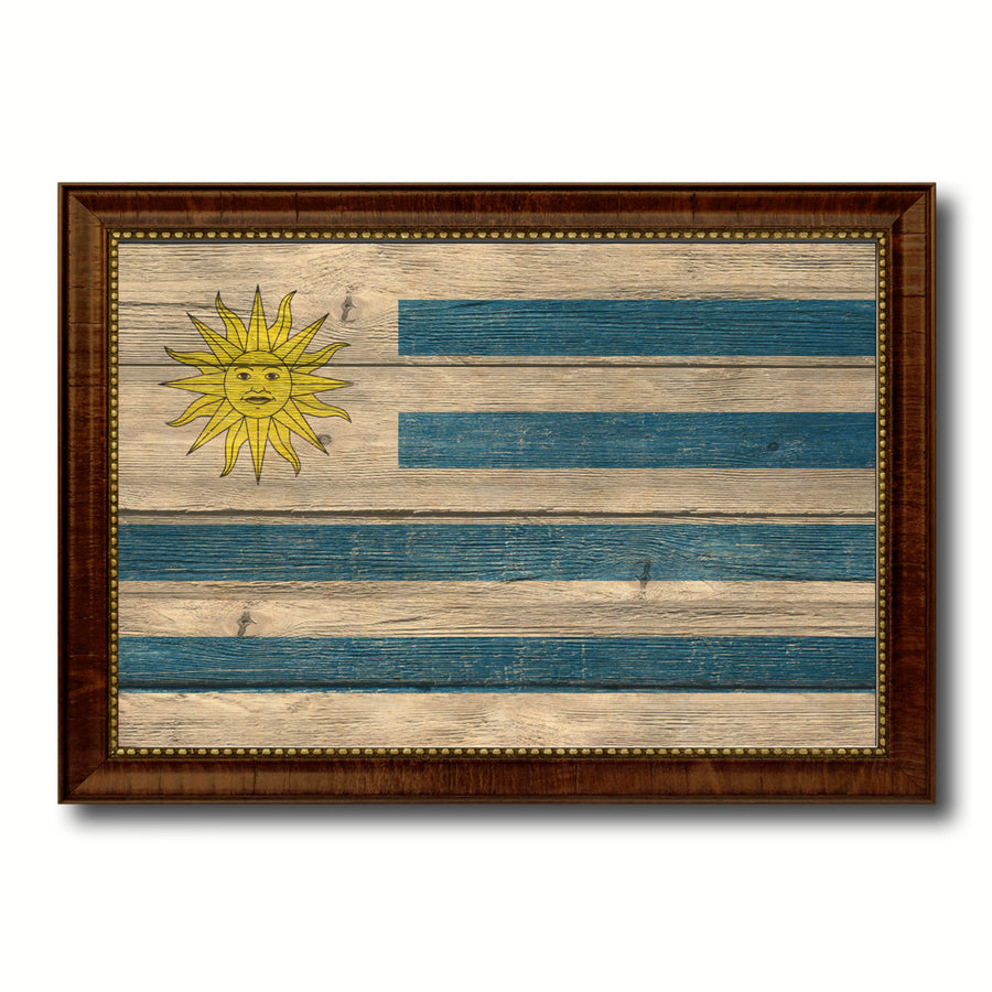 Uruguay Country Flag Texture Canvas Print with Custom Frame  Gift Ideas Wall Decoration Image 1