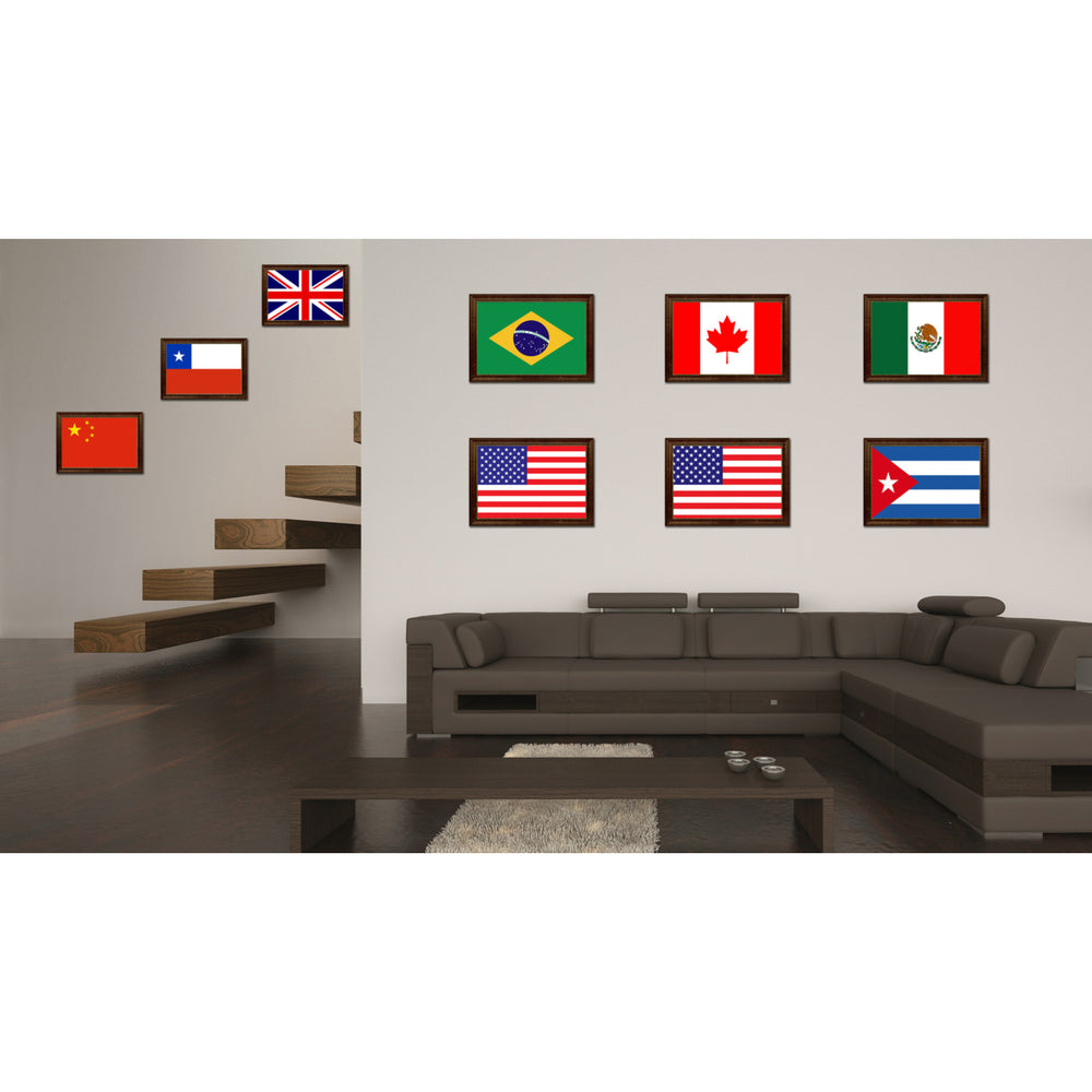 USA Country Flag Canvas Print with Picture Frame  Gifts Wall Image 2