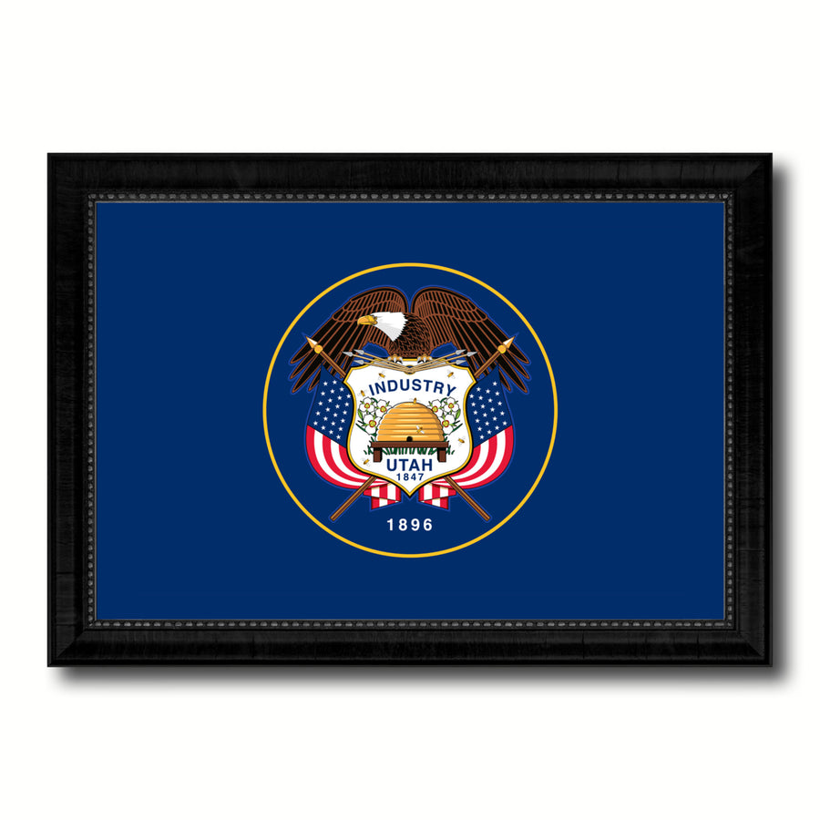 Utah State Flag Canvas Print with Picture Frame Gift Ideas  Wall Art Decoration Image 1