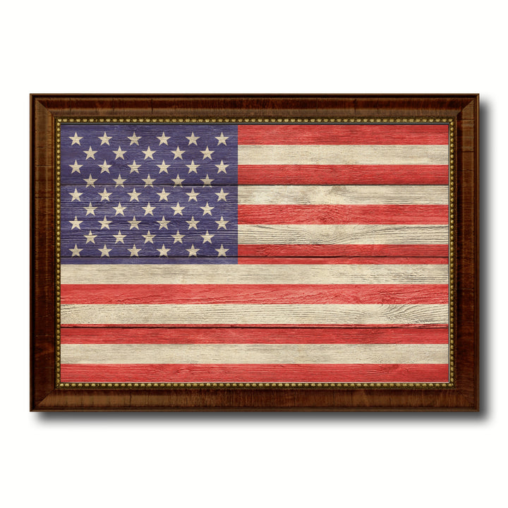 USA Country Flag Texture Canvas Print with Custom Frame  Gift Ideas Wall Decoration Image 1