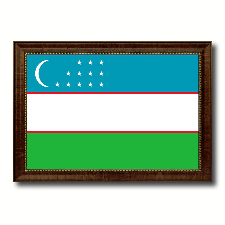 Uzbekistan Country Flag Canvas Print with Picture Frame  Gifts Wall Image 1