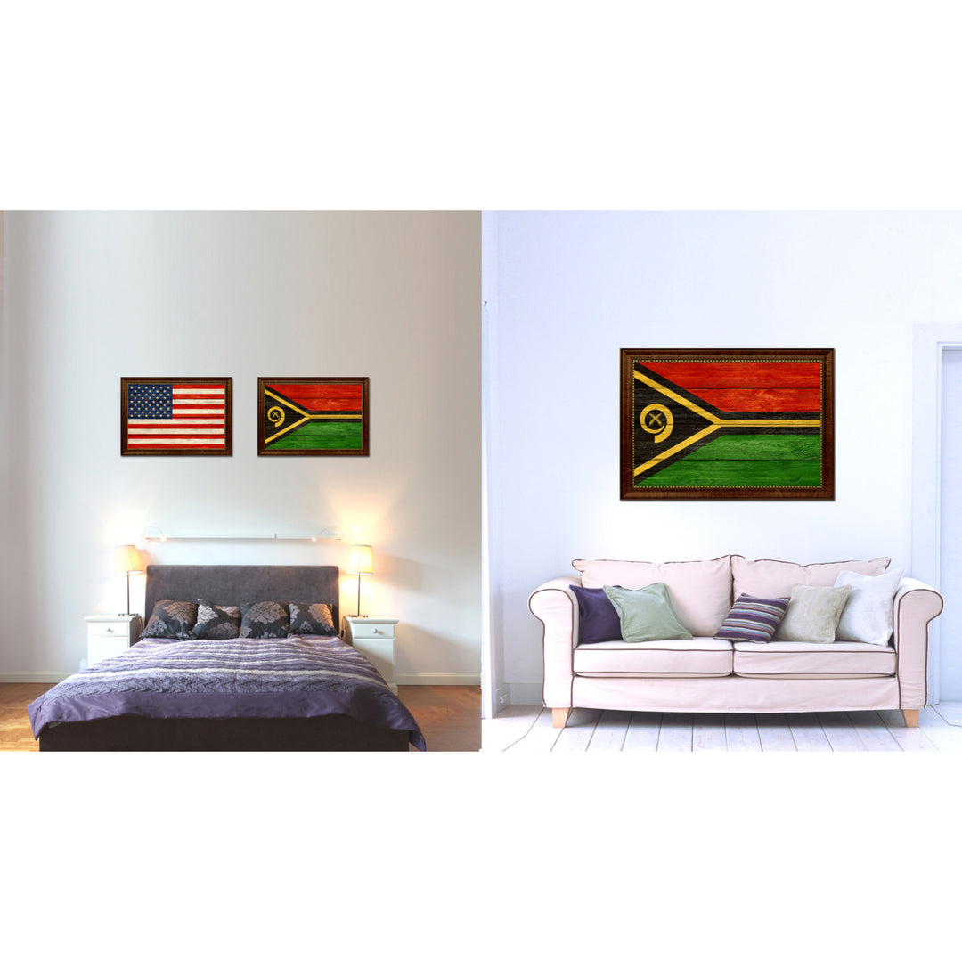 Vanuatu Country Flag Texture Canvas Print with Custom Frame  Gift Ideas Wall Decoration Image 2