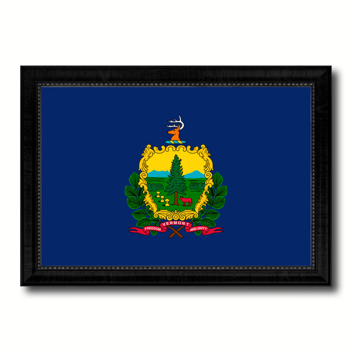 Vermont State Flag Canvas Print with Picture Frame Gift Ideas  Wall Art Decoration Image 1