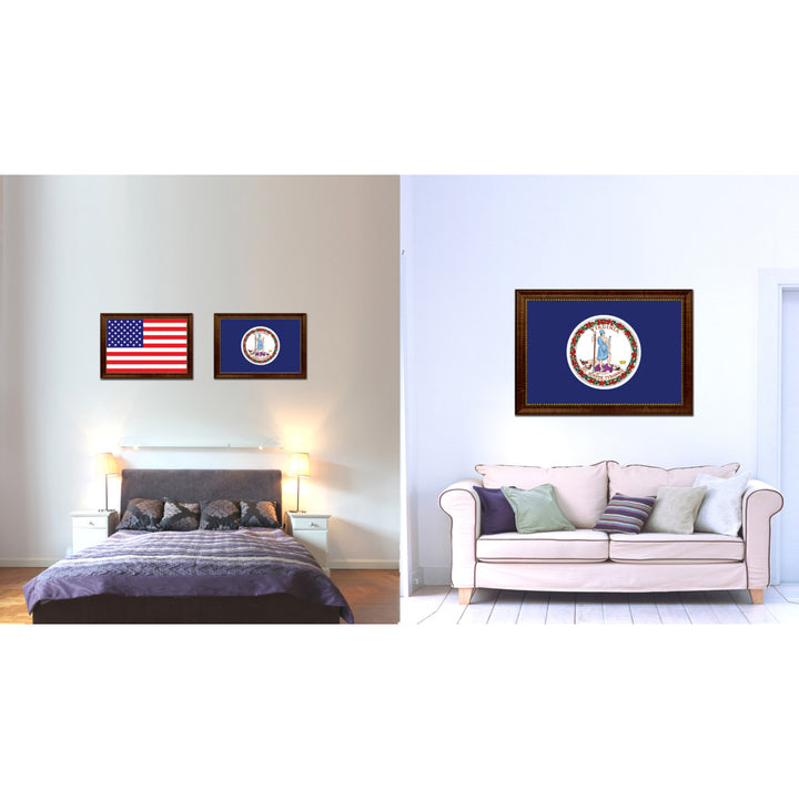 Vermont State Flag Canvas Print with Picture Frame  Wall Art Gift Image 2