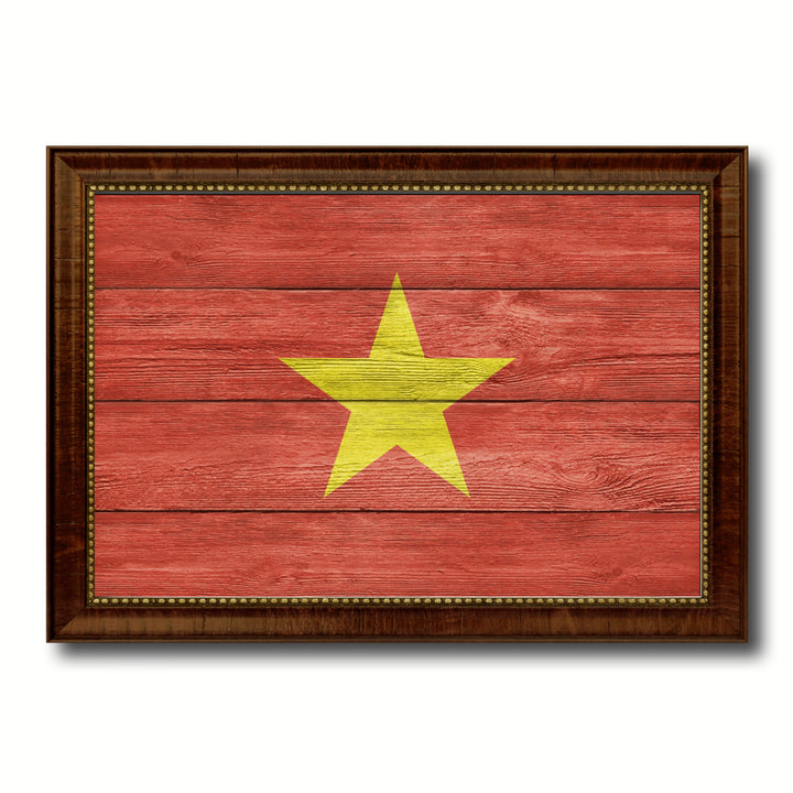 Vietnam Country Flag Texture Canvas Print with Custom Frame  Gift Ideas Wall Decoration Image 1