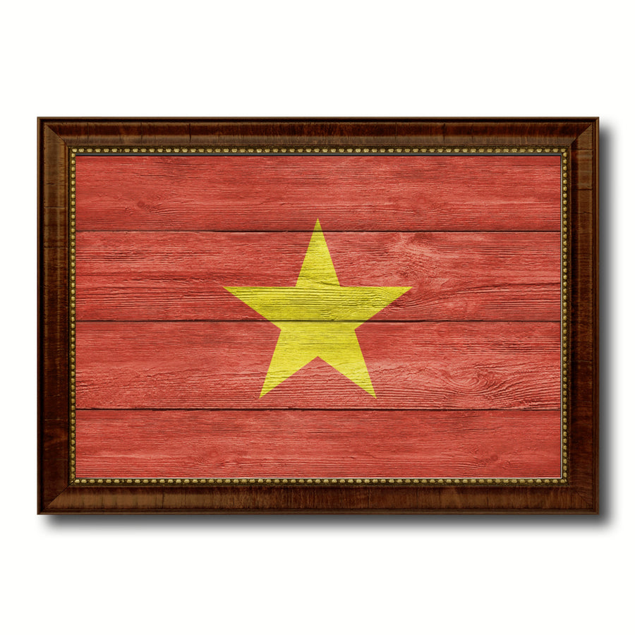Vietnam Country Flag Texture Canvas Print with Custom Frame  Gift Ideas Wall Decoration Image 1