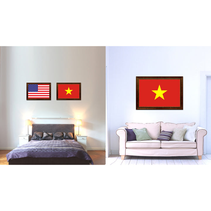 Vietnam Country Flag Canvas Print with Picture Frame  Gifts Wall Image 2