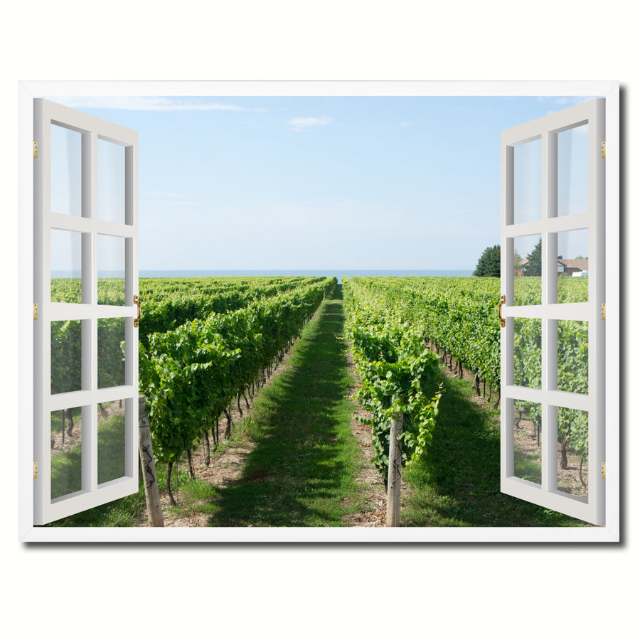 Vineyard Niagara Region Picture 3D French Window Canvas Print  Wall Frame Image 1