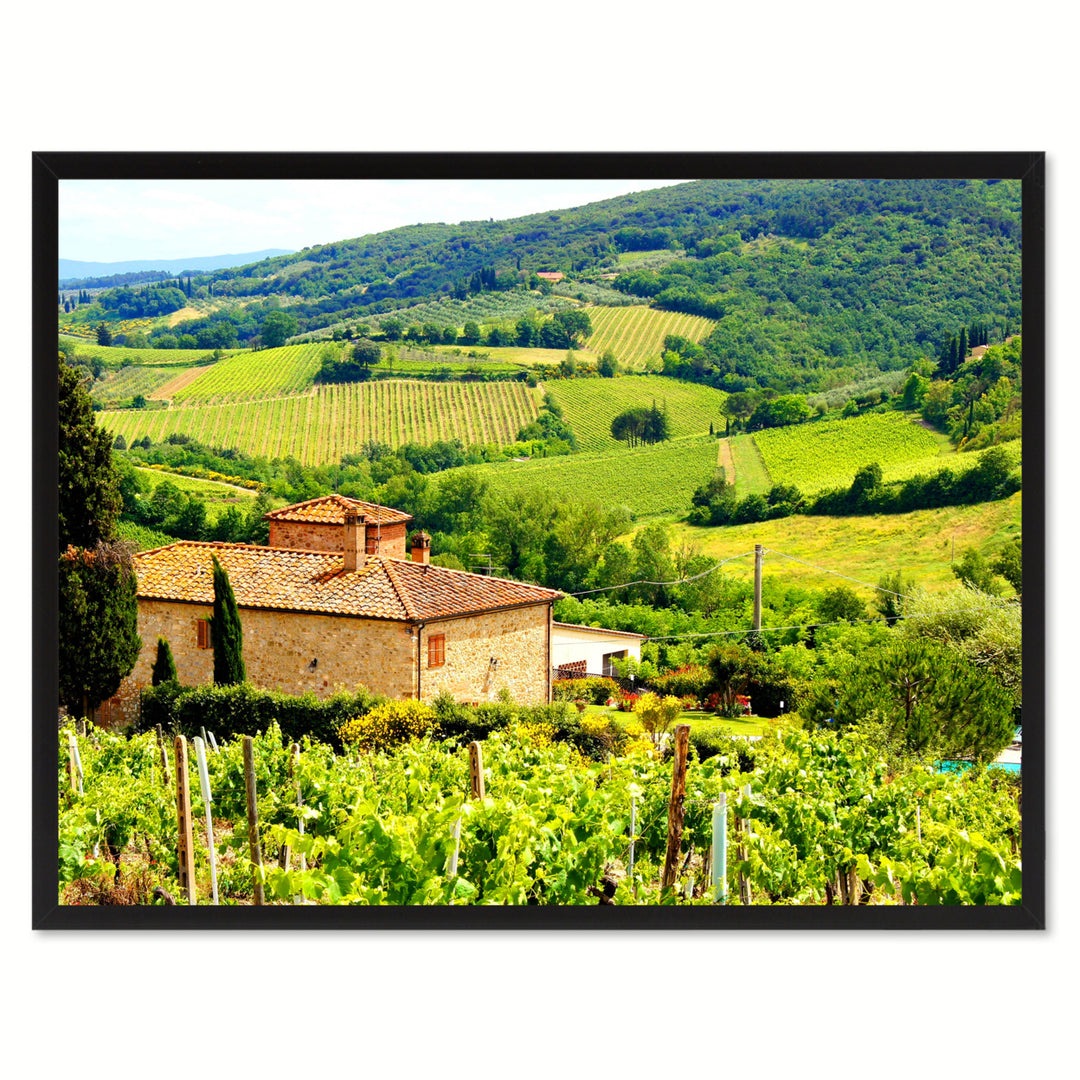 Vineyard Tuscany Italy Landscape Photo Canvas Print Pictures Frame  Wall Art Gifts Image 1