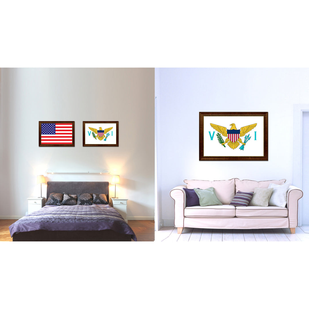 Virgin Islands Country Flag Canvas Print with Picture Frame  Gifts Wall Image 1