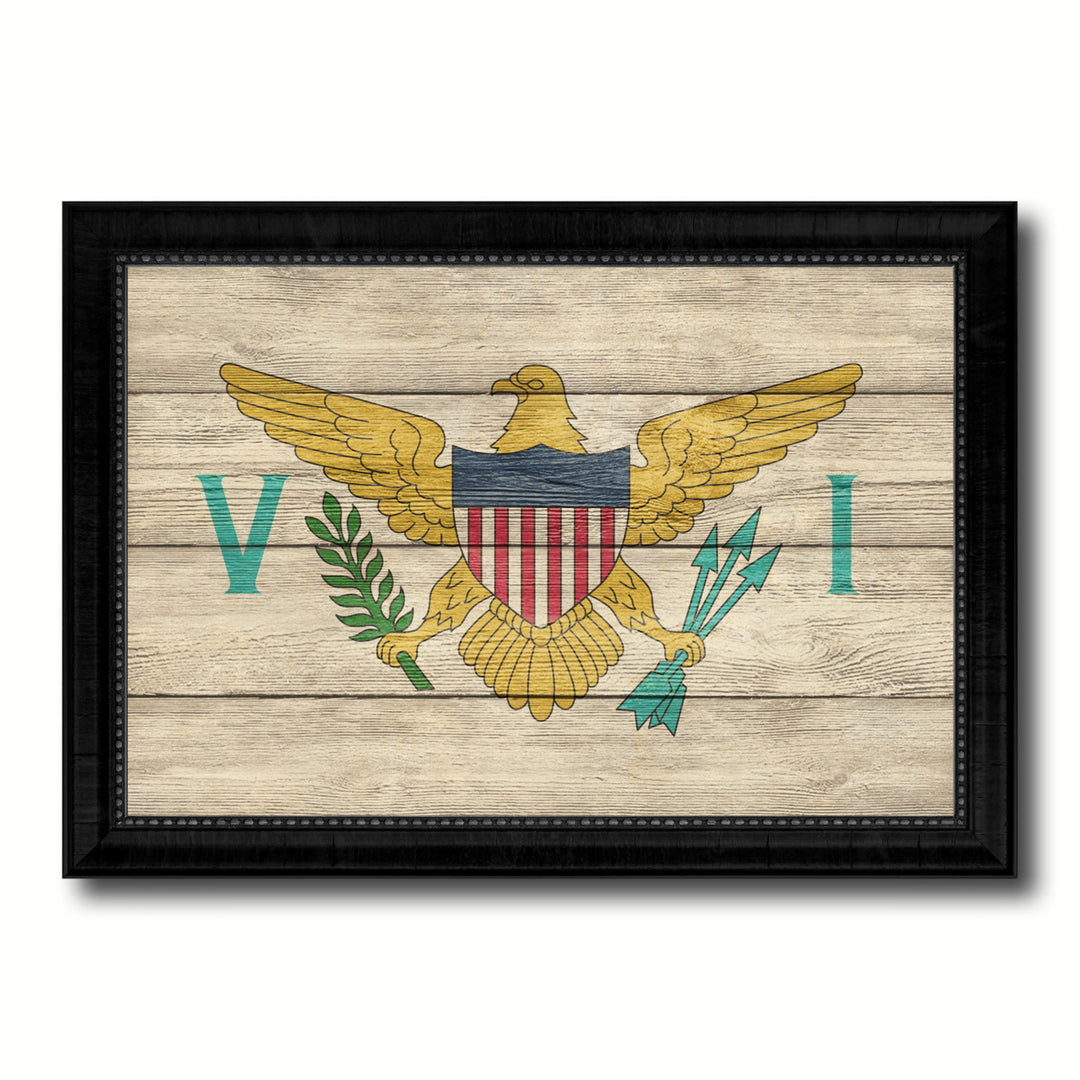 Virgin Islands Country Flag Texture Canvas Print with Picture Frame  Wall Art Gift Ideas Image 1