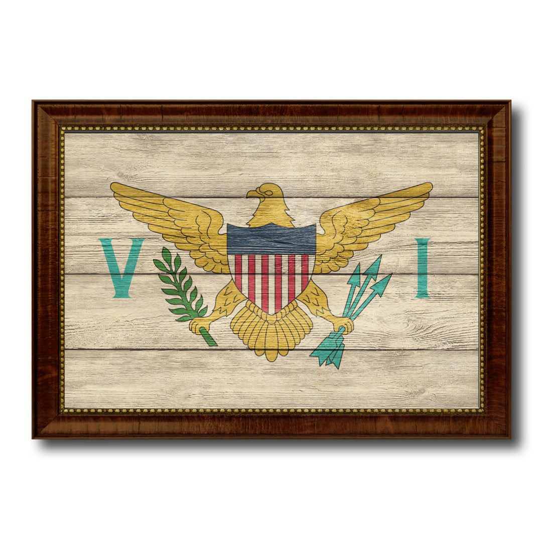 Virgin Islands Country Flag Texture Canvas Print with Custom Frame  Gift Ideas Wall Decoration Image 1