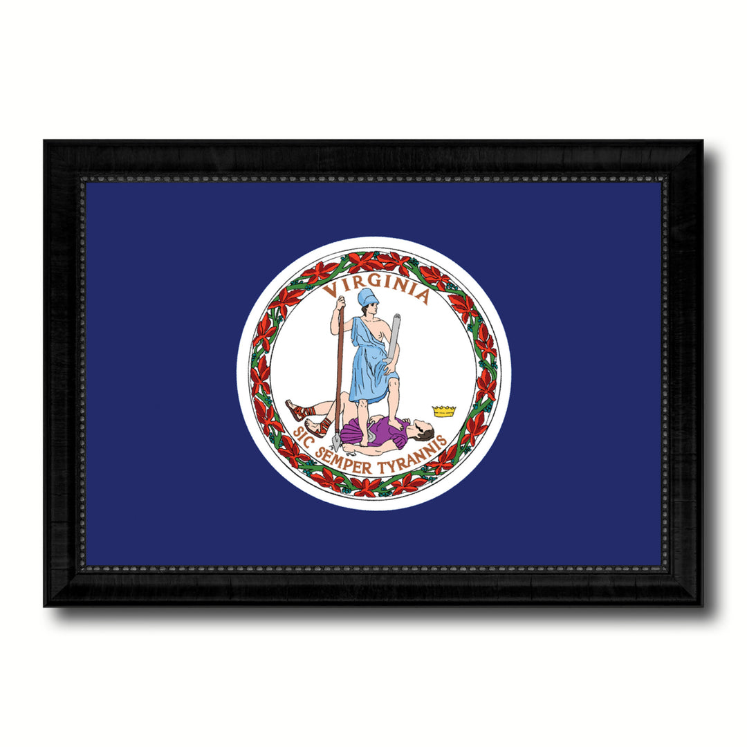 Virginia State Flag Canvas Print with Picture Frame Gift Ideas  Wall Art Decoration Image 1