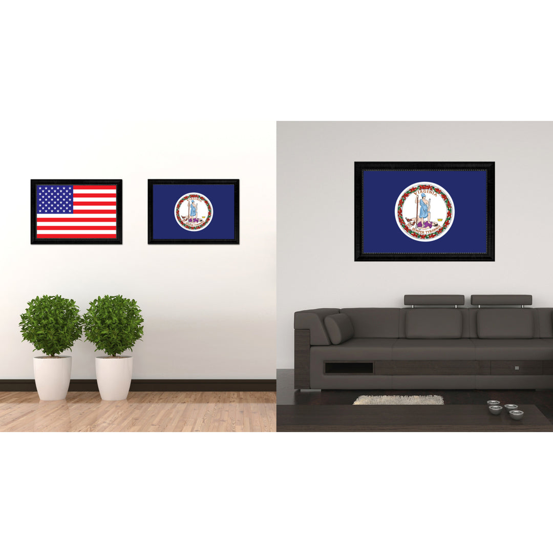 Virginia State Flag Canvas Print with Picture Frame Gift Ideas  Wall Art Decoration Image 2