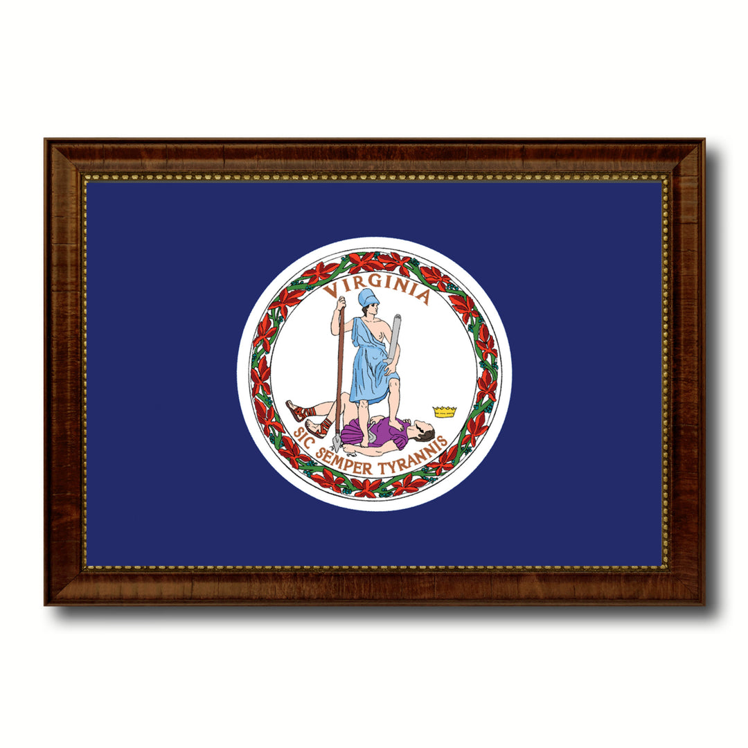 Virginia State Flag Canvas Print with Picture Frame  Wall Art Gift Image 1