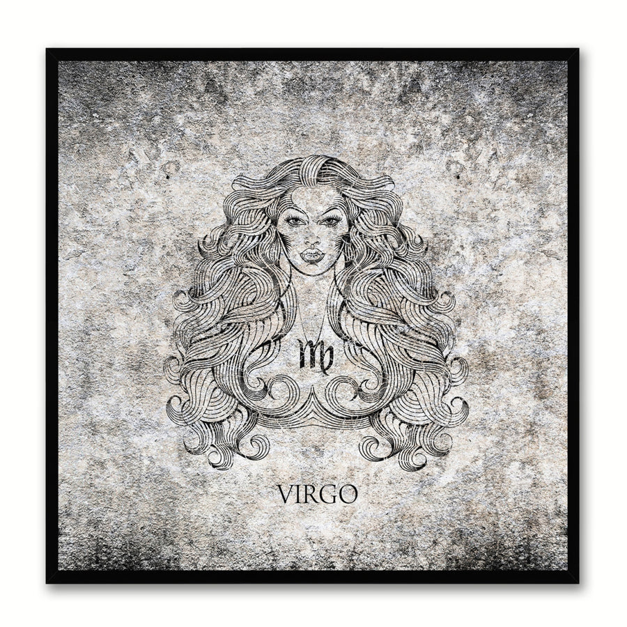 Virgo Horoscope Black Canvas Print with Black Custom Frame Image 1