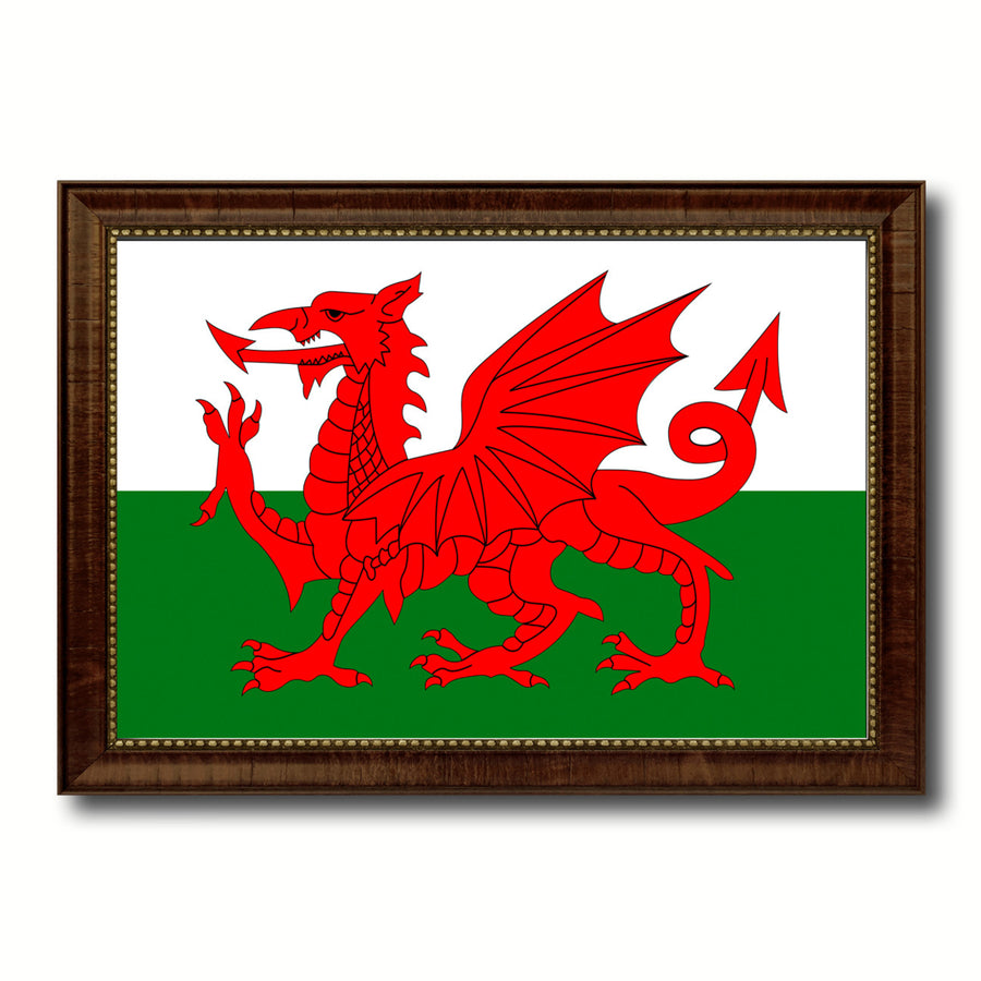 Wales Country Flag Canvas Print with Picture Frame  Gifts Wall Image 1