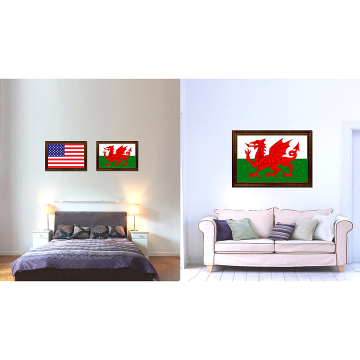 Wales Country Flag Canvas Print with Picture Frame  Gifts Wall Image 2