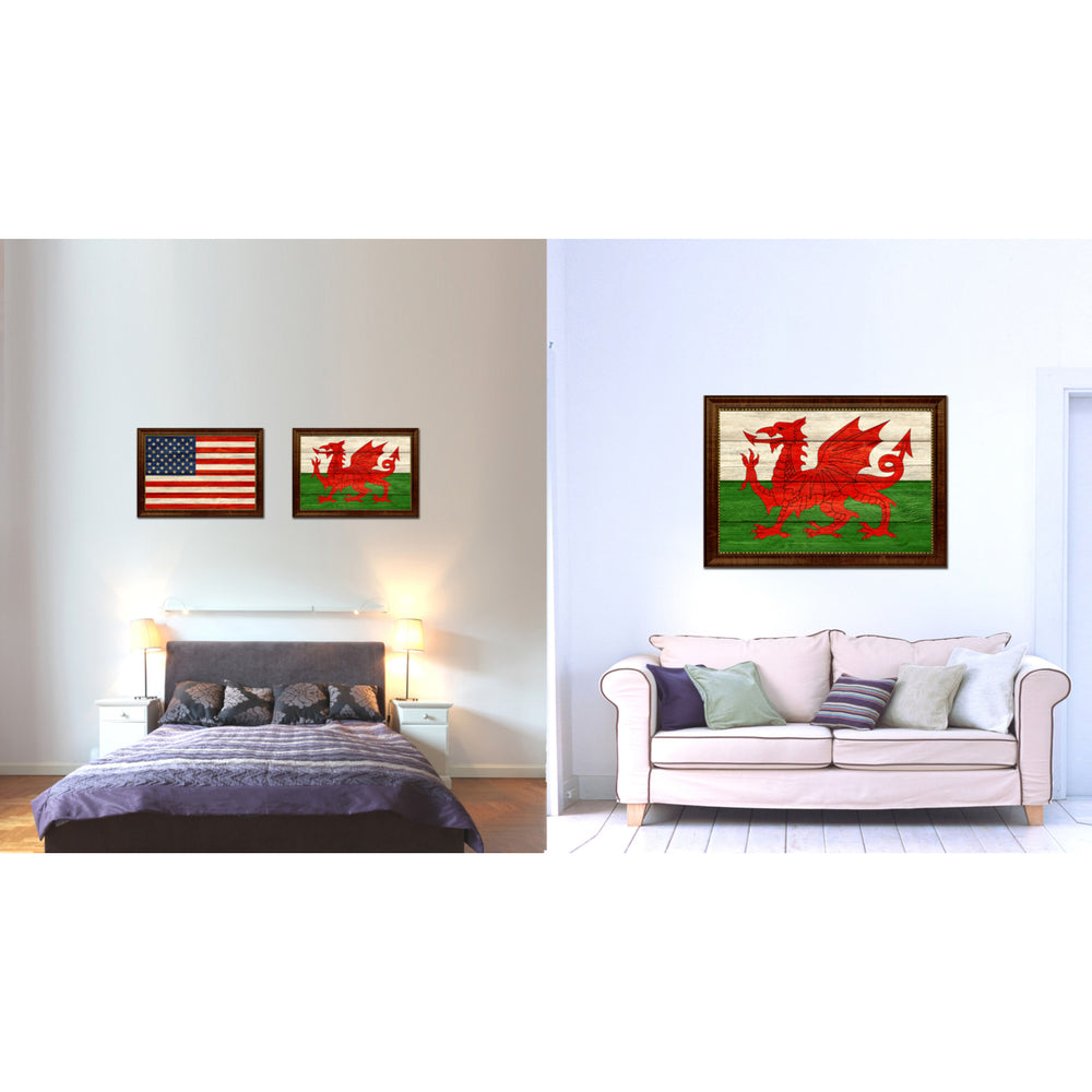 Wales Country Flag Texture Canvas Print with Custom Frame  Gift Ideas Wall Decoration Image 2