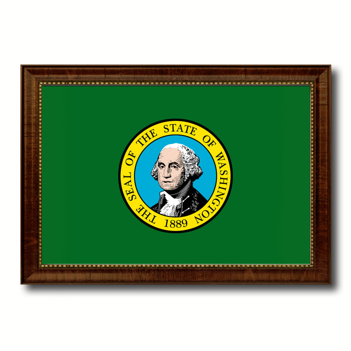 Washington State Flag Canvas Print with Picture Frame  Wall Art Gift Image 1