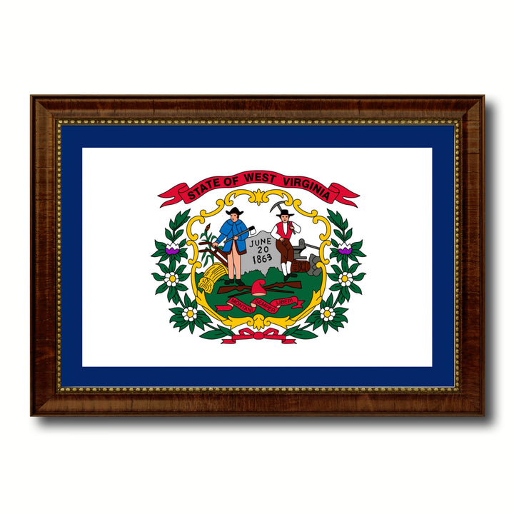 West Virginia State Flag Canvas Print with Picture Frame  Wall Art Gift Image 1