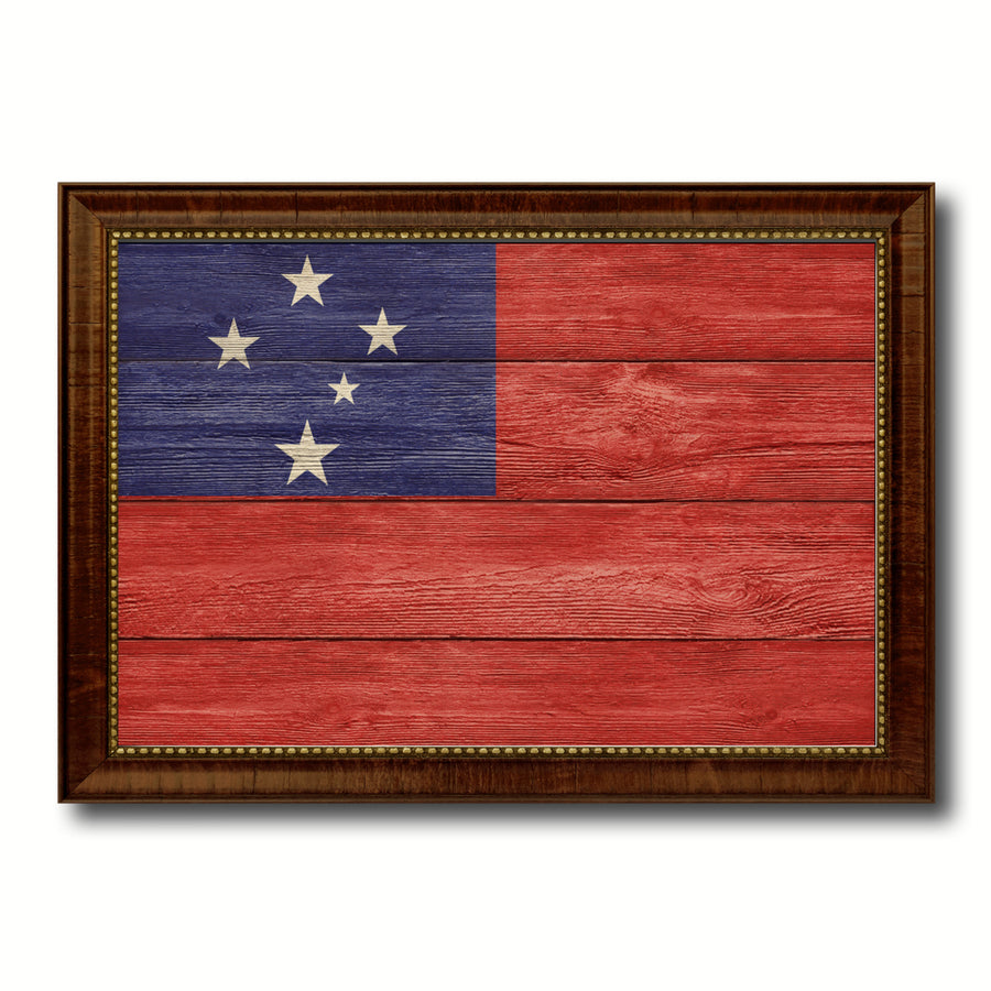 Western Samoa Country Flag Texture Canvas Print with Custom Frame  Gift Ideas Wall Decoration Image 1