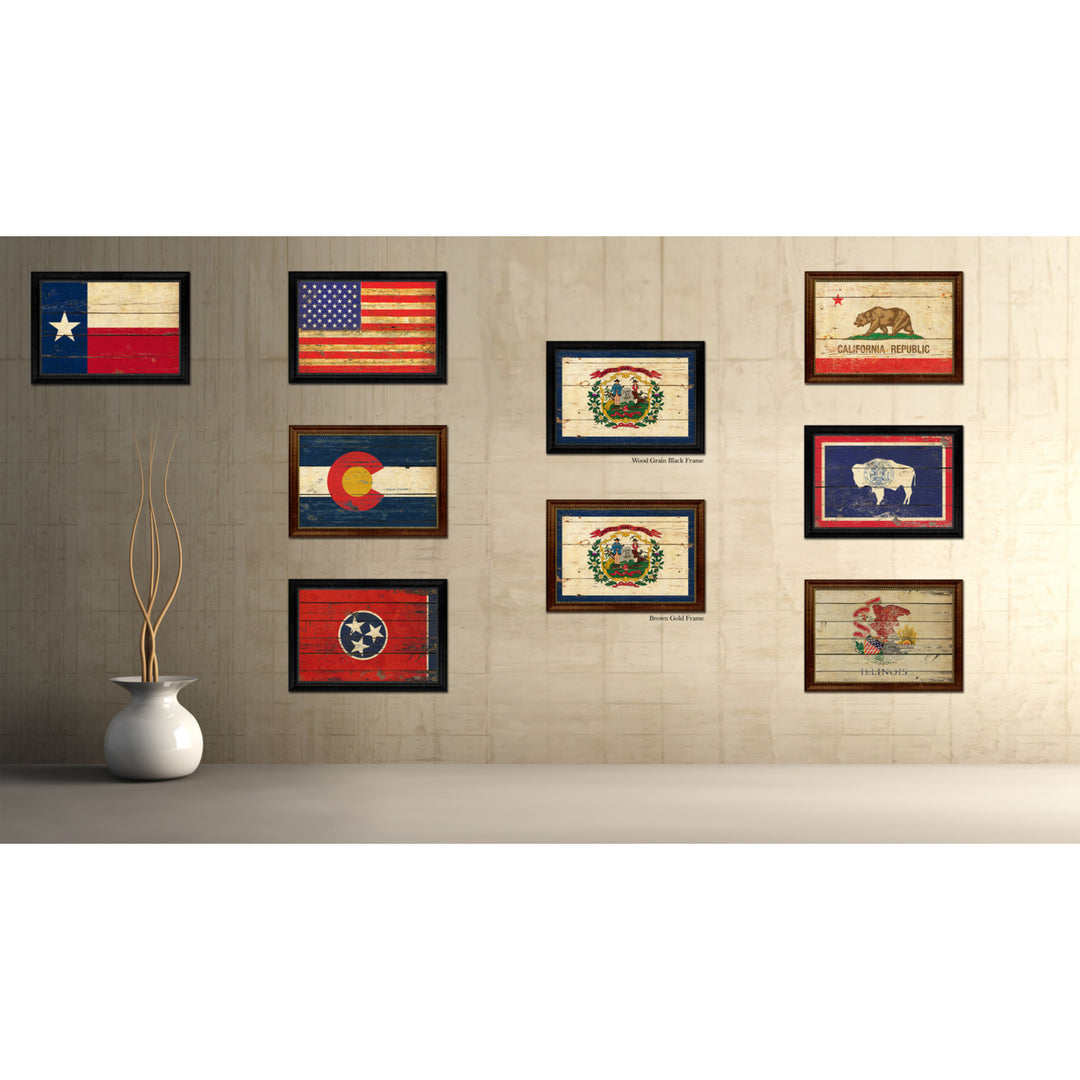 West Virginia Vintage Flag Canvas Print with Picture Frame Gift Ideas  Wall Art Decoration Image 3