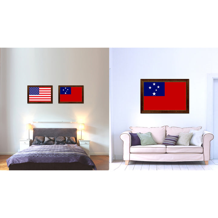 Western Samoa Country Flag Canvas Print with Picture Frame  Gifts Wall Image 1