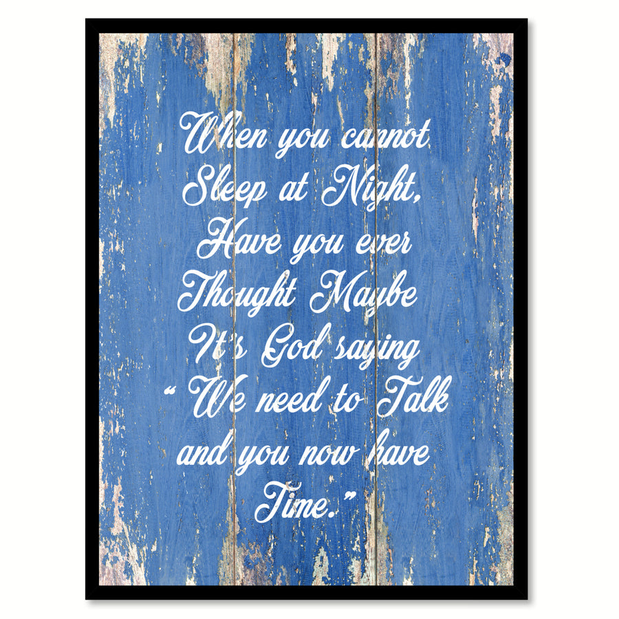 When You Cannot Sleep At Night Saying Canvas Print with Picture Frame  Wall Art Gifts Image 1
