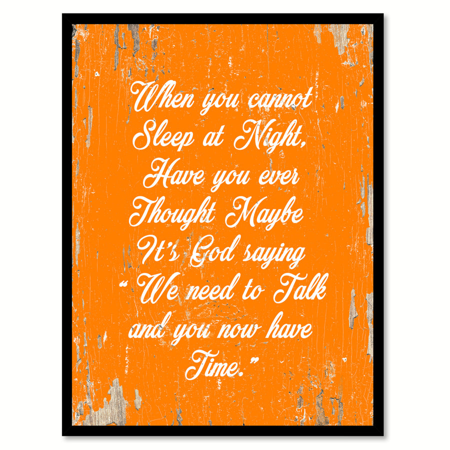 When You Cannot Sleep At Night Saying Canvas Print with Picture Frame  Wall Art Gifts Image 1