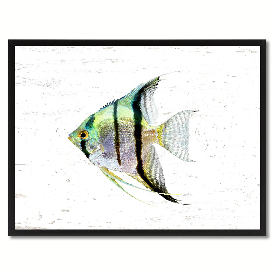 White Angel Tropical Fish Painting Reproduction Gifts  Wall Art Canvas Prints Picture Frame Image 1