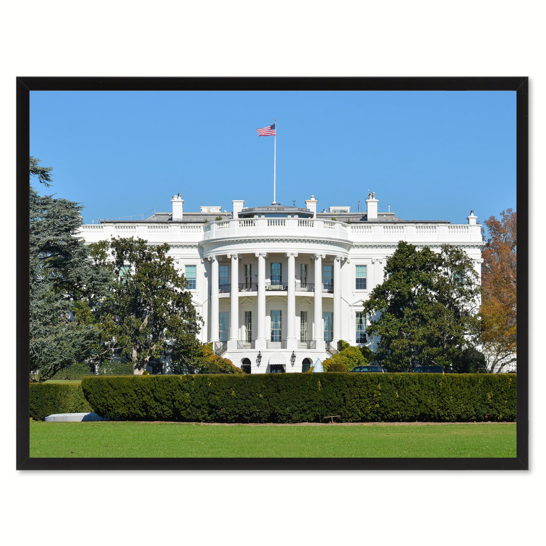 White House Washington DC Landscape Photo Canvas Print Pictures Frame  Wall Art Gifts Image 1