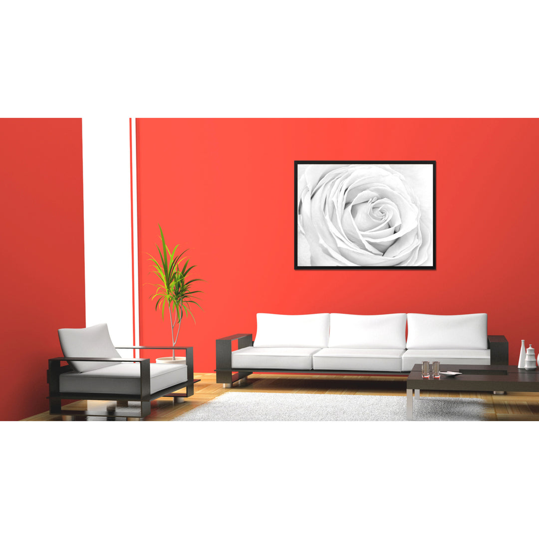 White Rose Flower Framed Canvas Print  Wall Art Image 2