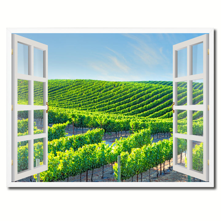 Winery Napa Valley Picture 3D French Window Canvas Print  Wall Frame Image 1