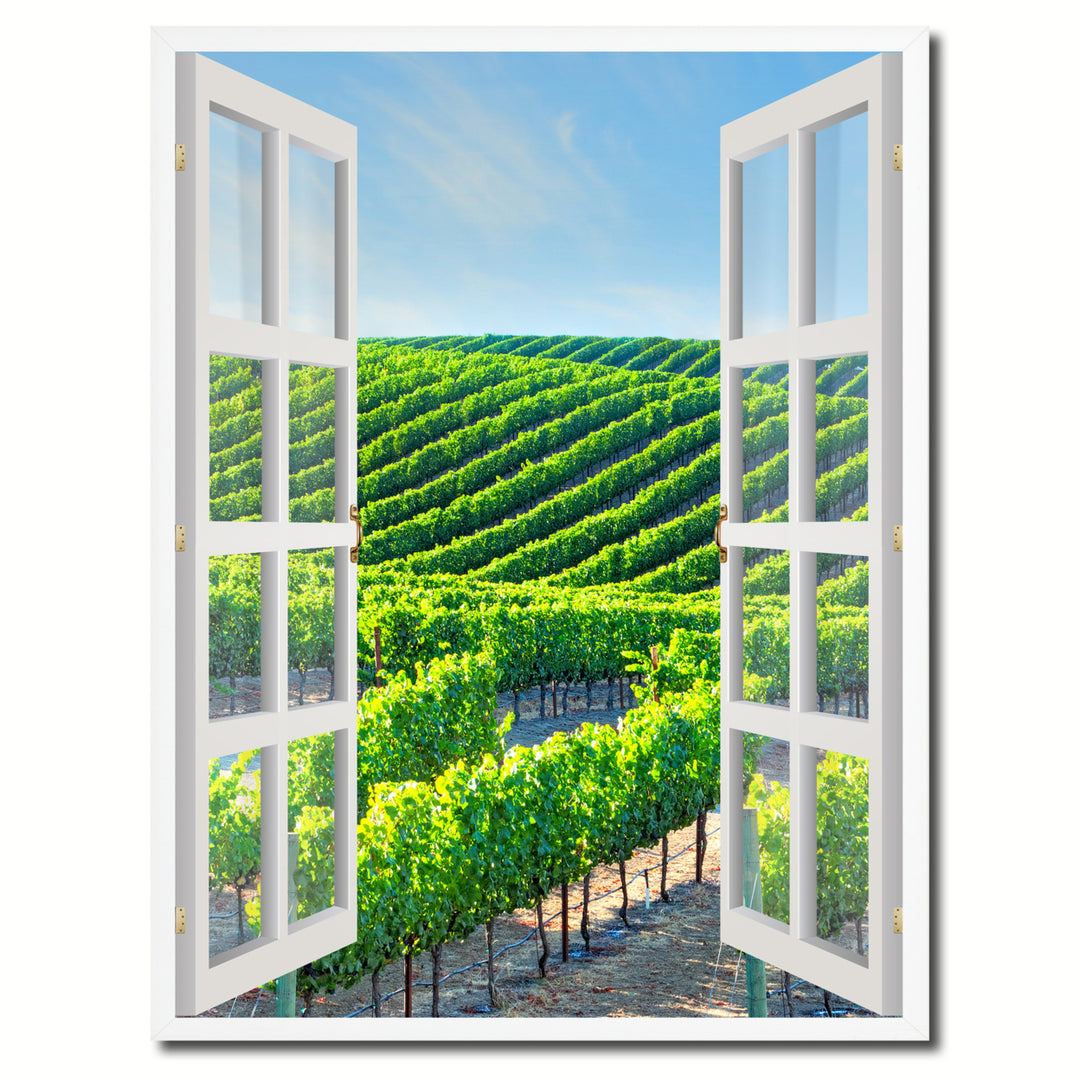 Winery Napa Valley Picture 3D French Window Canvas Print Gifts  Wall Frame Image 1