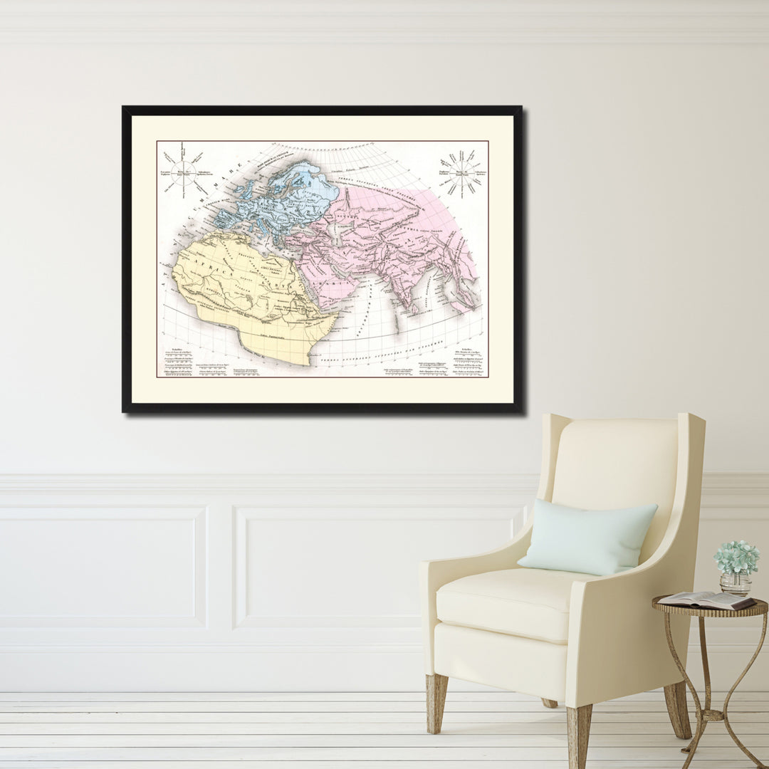World In The Time Of Ptolomy Vintage Antique Map Wall Art  Gift Ideas Canvas Print Custom Picture Frame Image 5