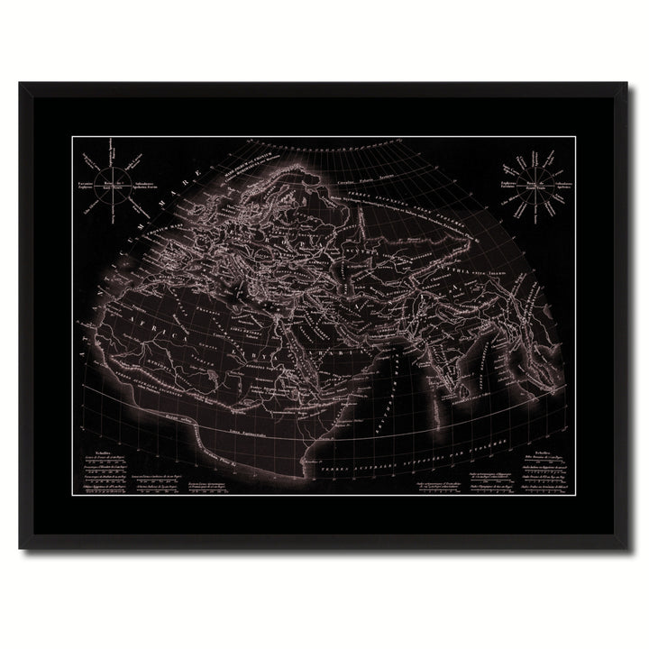 World In The Time Of Ptolomy Vintage Vivid Sepia Map Canvas Print with Picture Frame  Wall Art Decoration Gifts Image 3