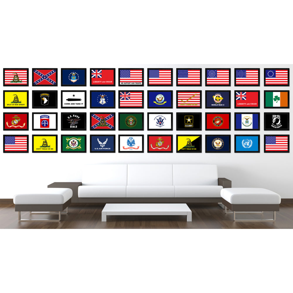 World War 2 Military Flag Canvas Print with Picture Frame Gifts  Wall Art Image 2