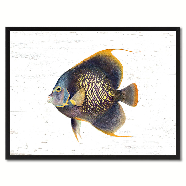 Yellow Angel Tropical Fish Painting Reproduction Gifts  Wall Art Canvas Prints Picture Frame Image 1