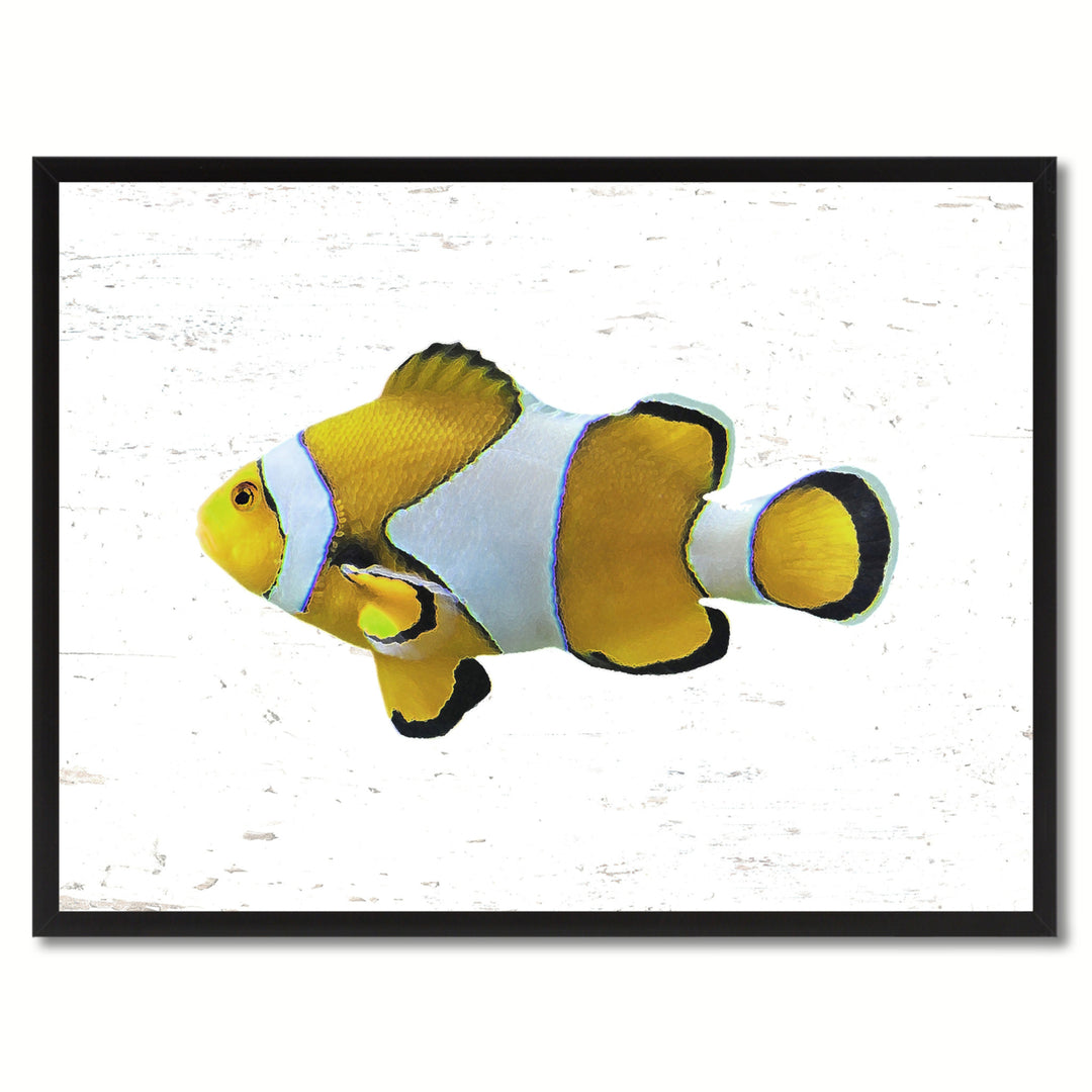 Yellow Clown Tropical Fish Painting Reproduction Gifts  Wall Art Canvas Prints Picture Frame Image 1