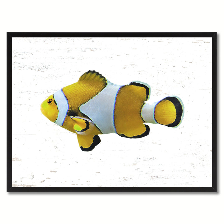 Yellow Clown Tropical Fish Painting Reproduction Gifts  Wall Art Canvas Prints Picture Frame Image 1