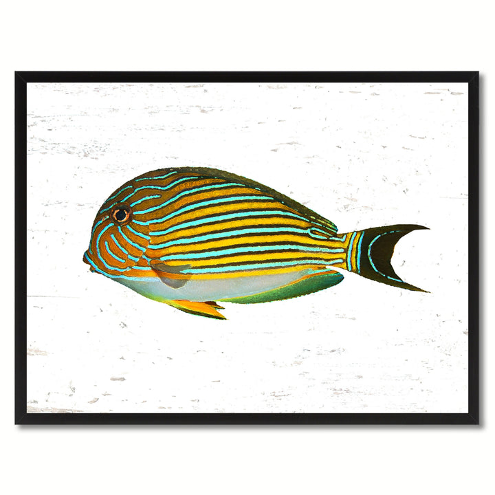 Yellow Tropical Fish Painting Reproduction Gifts  Wall Art Decoration Canvas Print with Picture Frame 14508 Image 1