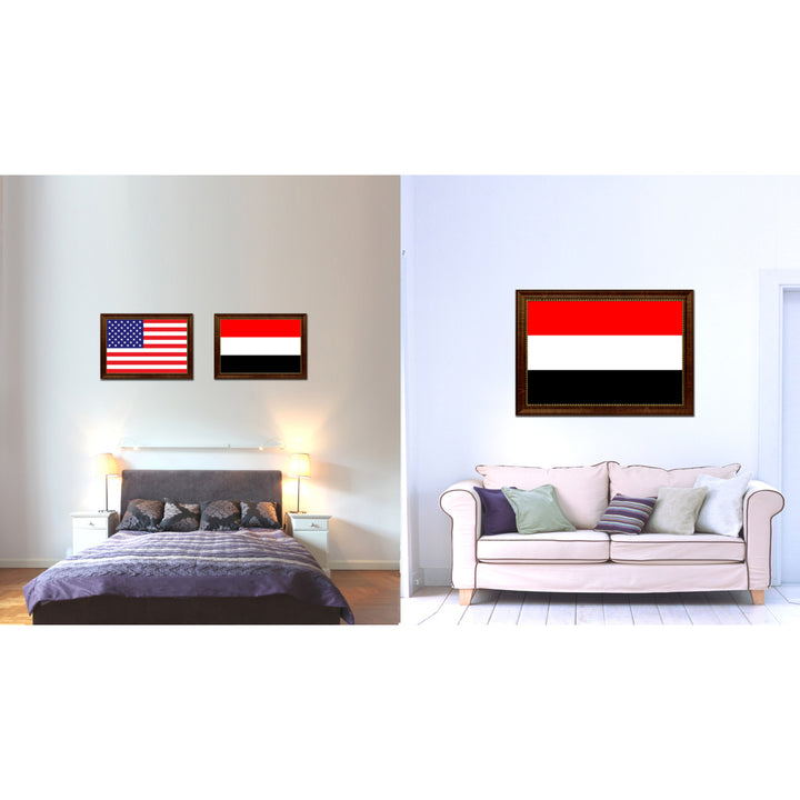 Yemen Country Flag Canvas Print with Picture Frame  Gifts Wall Image 2