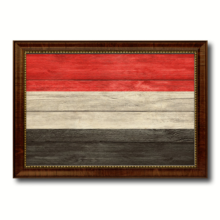Yemen Country Flag Texture Canvas Print with Custom Frame  Gift Ideas Wall Decoration Image 1
