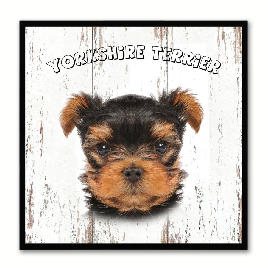 Yorkshire Terrier Dog Canvas Print with Picture Frame Gift  Wall Art Decoration Image 1